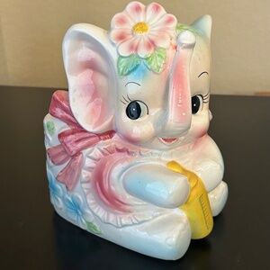 Elephant Planter, Nursery Baby Shower Gift. Vintage